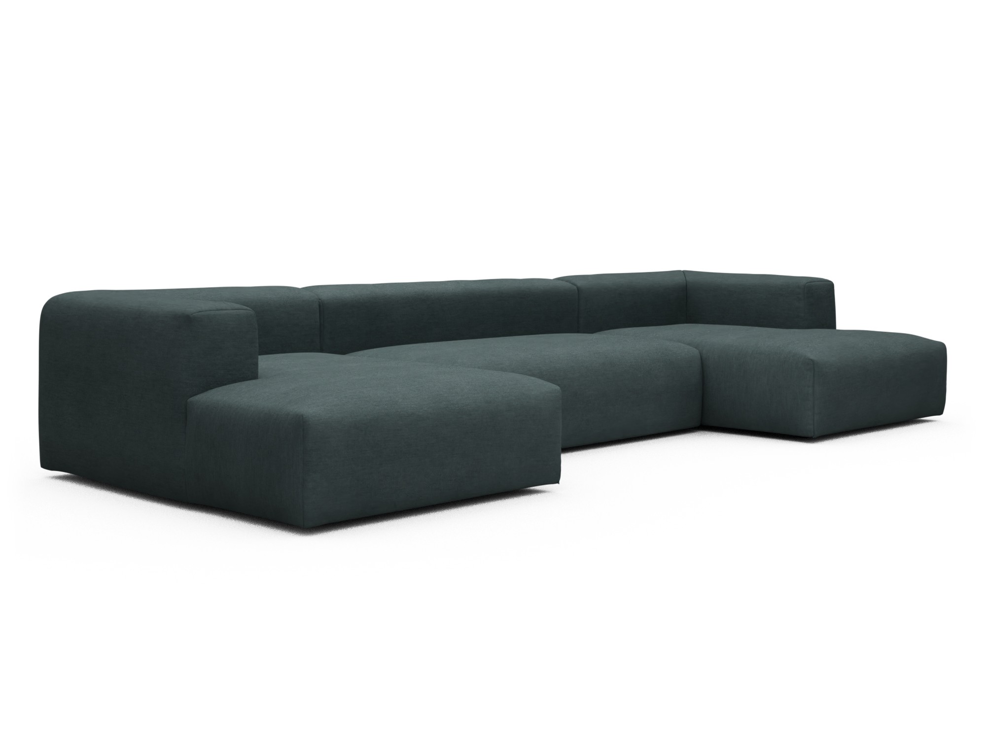 Skandi Home Wohnlandschaft Fred mit 2-Sitzer und Chaiselongue beidseitig Vivus-Blue moebelfaktor