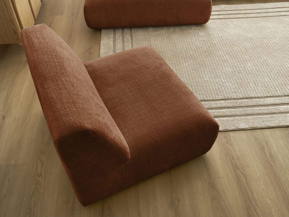 Bobochic Sirius Ecksofa 405 × 170 cm Strukturstoff Orange Ecke links