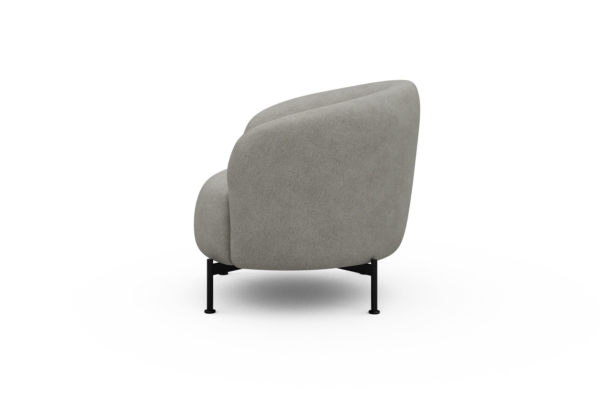 Sessel Ronda X-Metallgestell Schwarz Carreno-Moon-Stone-White