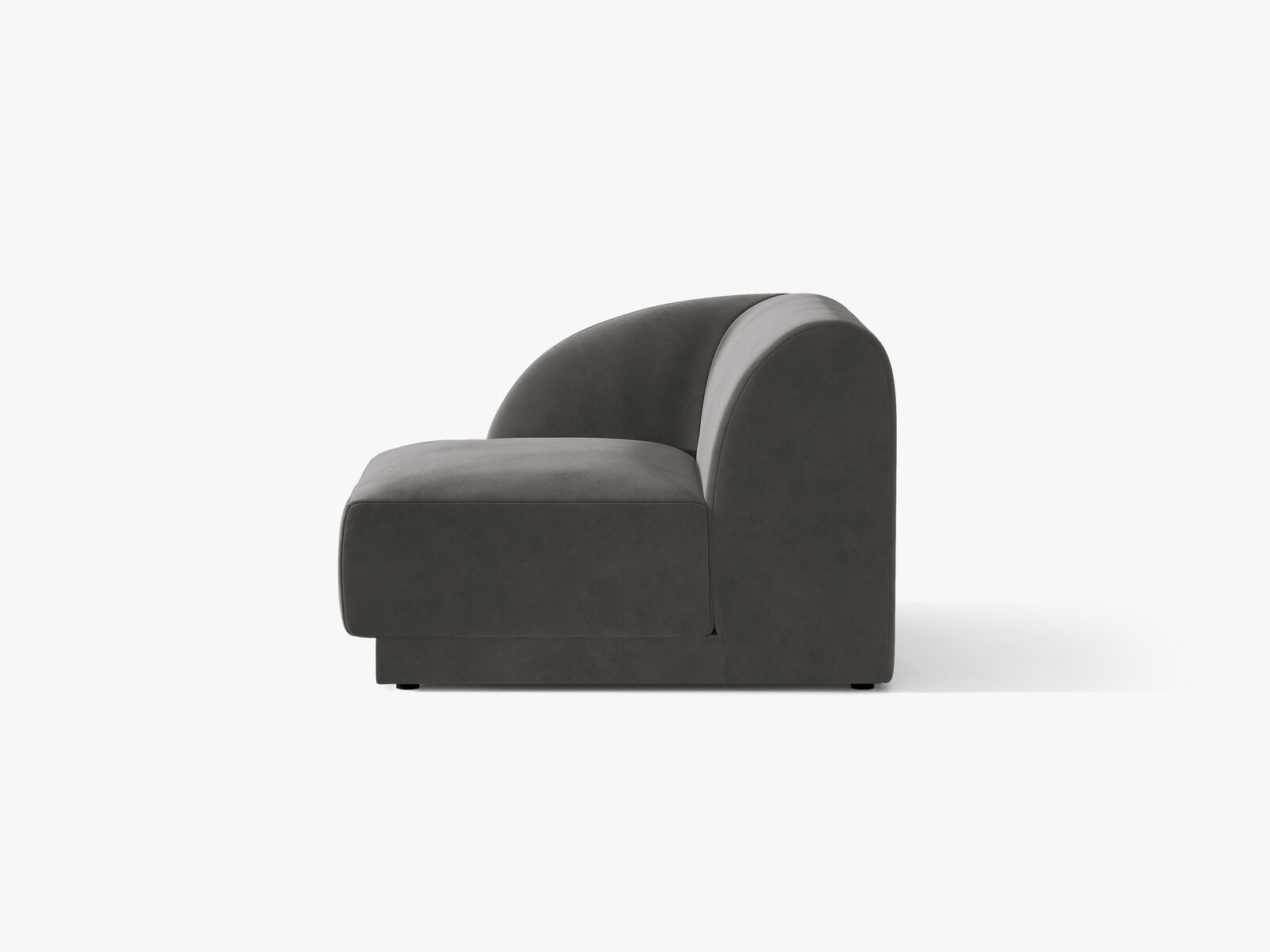 Micadoni Eckmodul Miley 1-Sitzer Samt Venus Grau Links