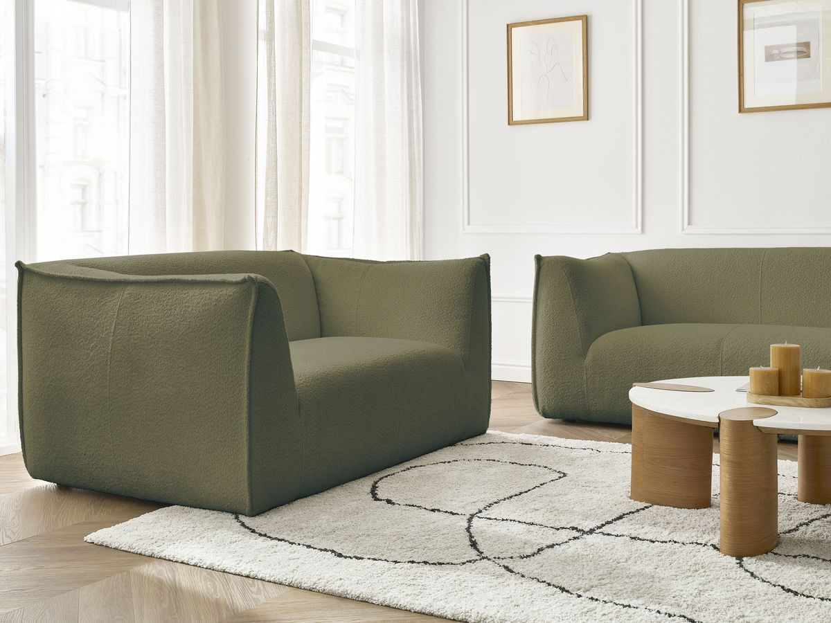 Bobochic Giorgia Sofa 5-Sitzer 412 × 100 cm Bouclé-Stoff Grün