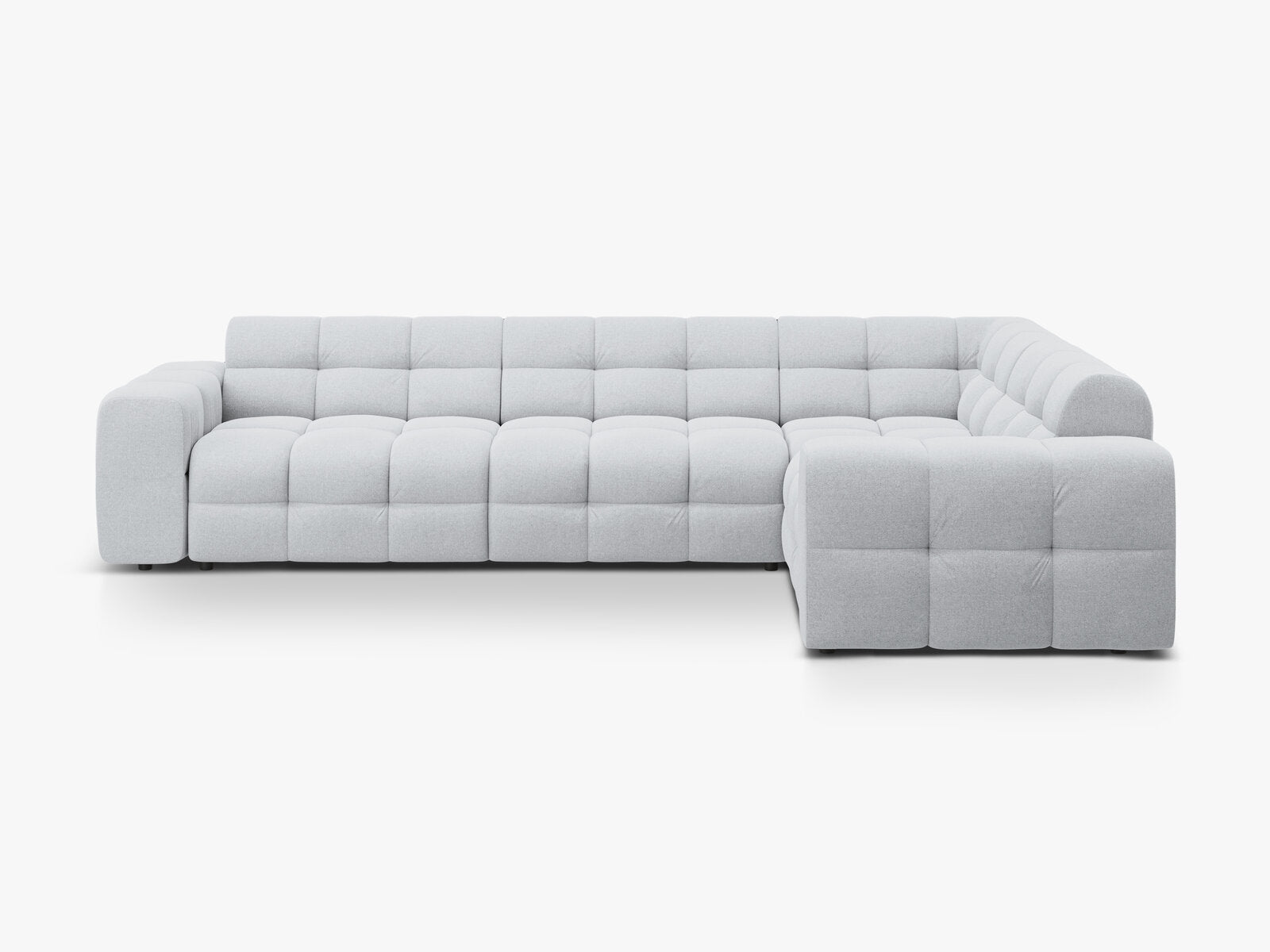 Micadoni Ecksofa Kendal 6-Sitzer Rechts Strukturierter Stoff Hellgrau