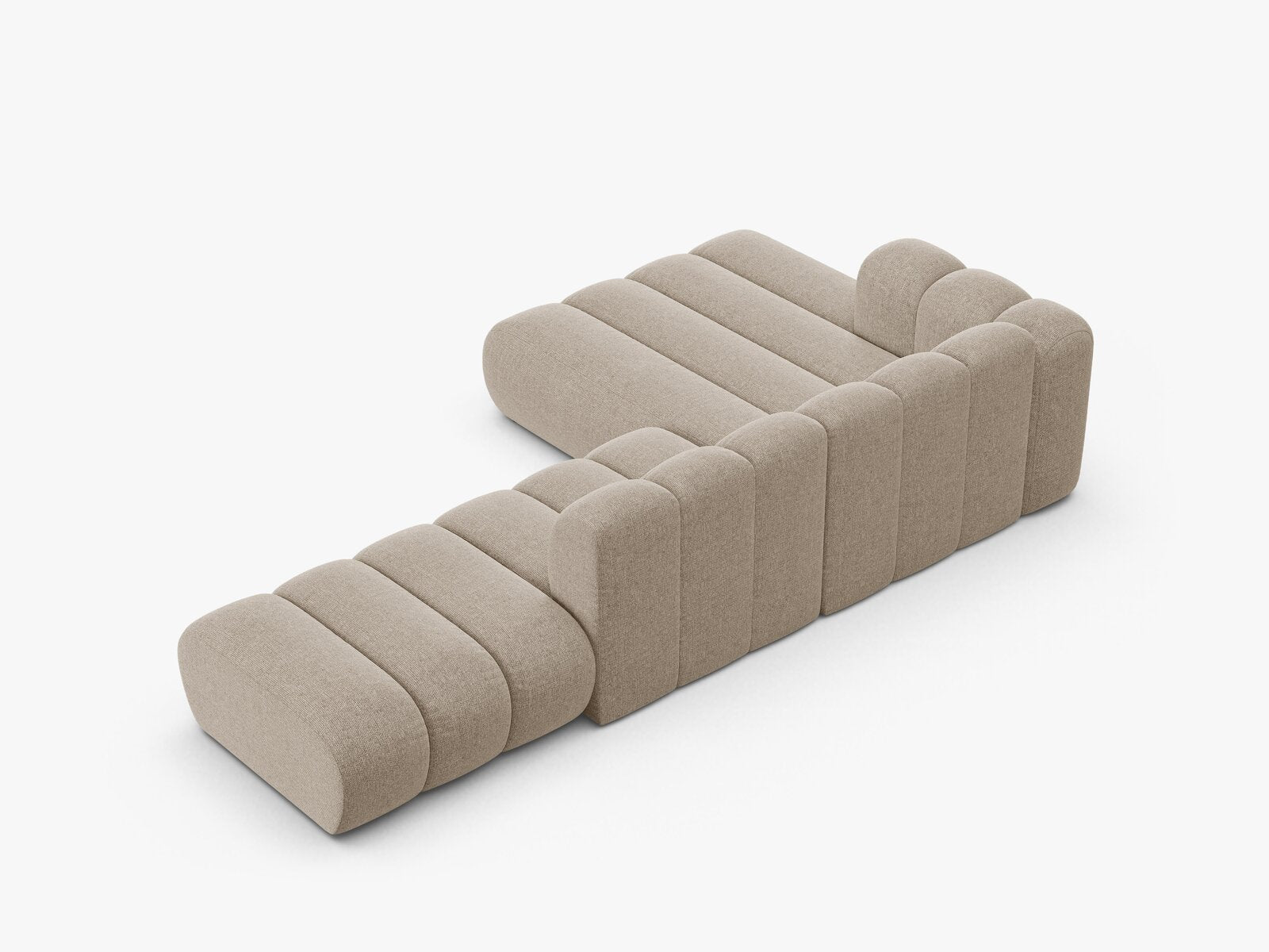 Micadoni Modulares Ecksofa offen Lupine 5-Sitzer Links Chenille Eden Dunkelbeige