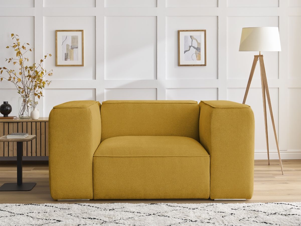Bobochic Zephyr Sessel Strukturstoff Gelb