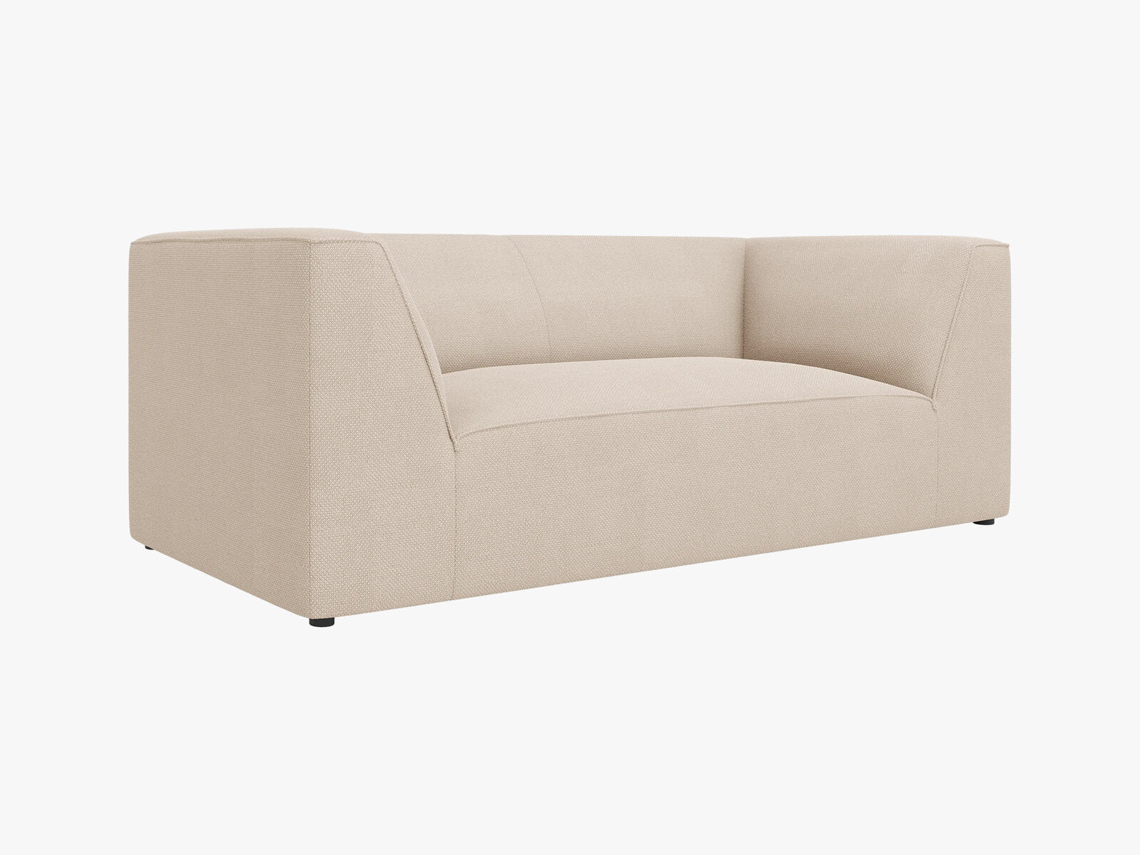 Micadoni Sofa Ruby 2-Sitzer Strukturierter Stoff Ottawa Beige