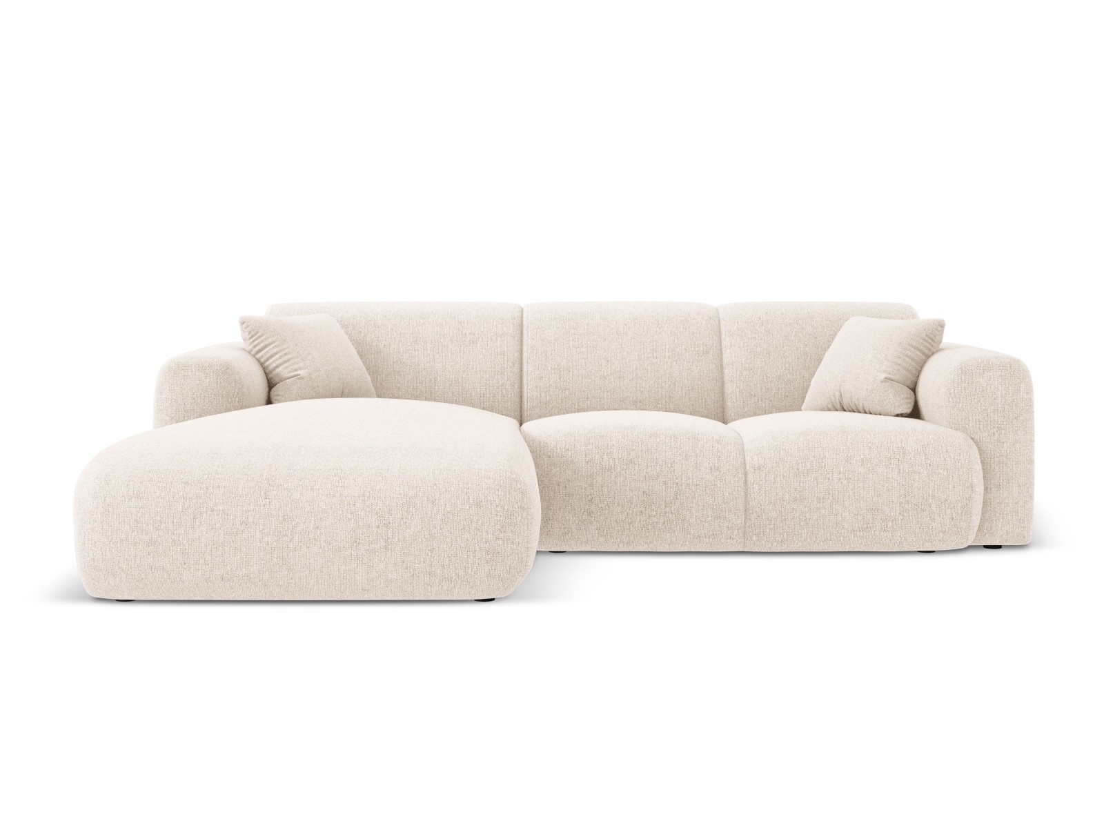 Cosmopolitan Design Ecksofa Nolio 4-Sitzer Chenille Haga Helles Beige Links
