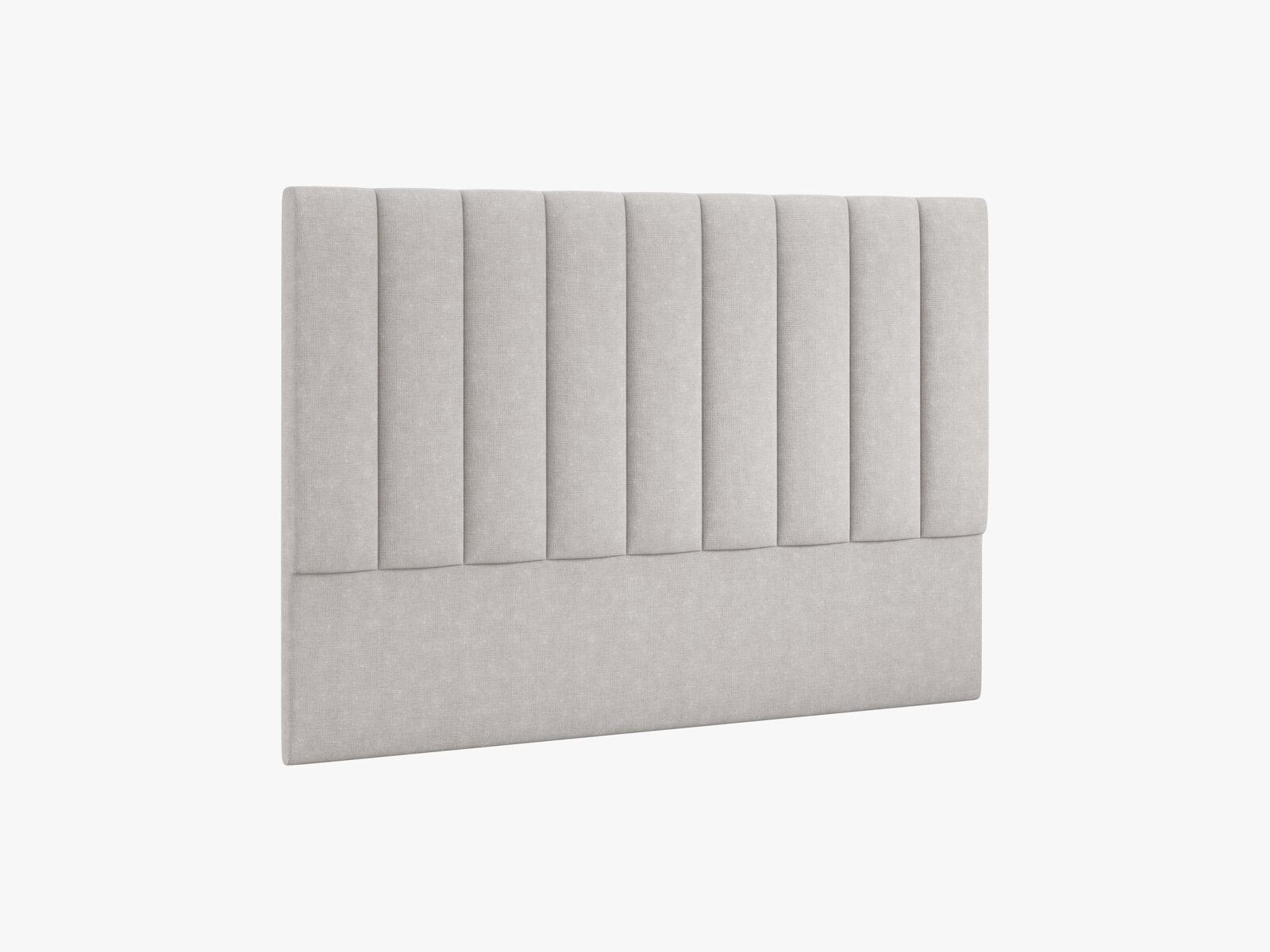 Micadoni Marl Samtiger Kopfteil 140 cm (H 120 cm) Strukturierter Stoff Liberty Hellgrau 180x120
