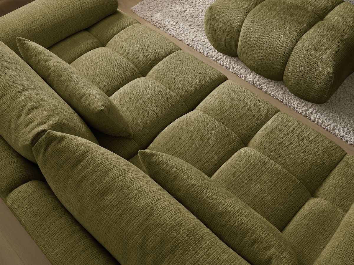 Bobochic Ivane Sofa 4-Sitzer Strukturstoff Grün