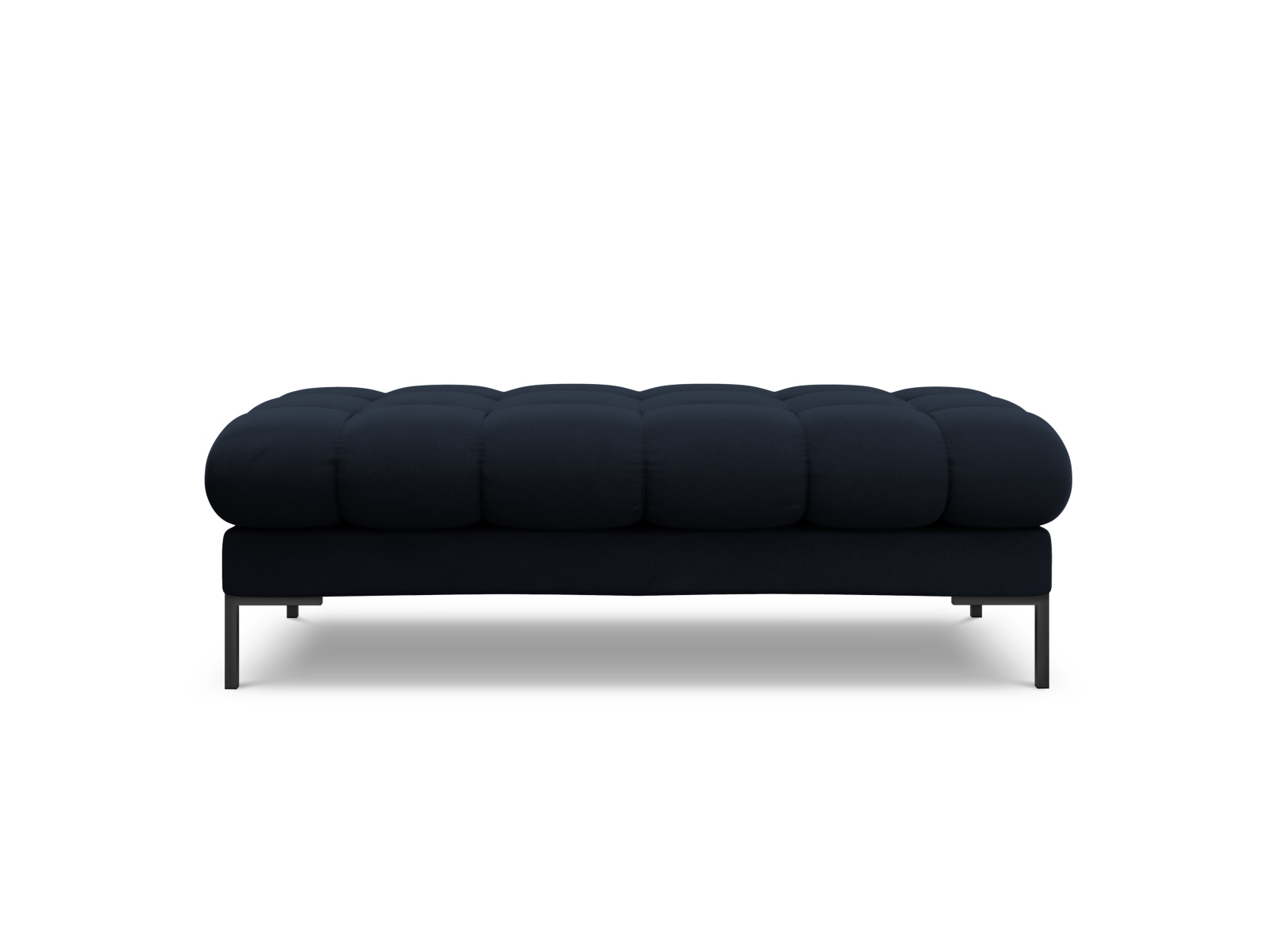 Cosmopolitan Design Polsterbank Bali 2-Sitzer Samt Bluvel Dunkelblau Beine Schwarzes Metall