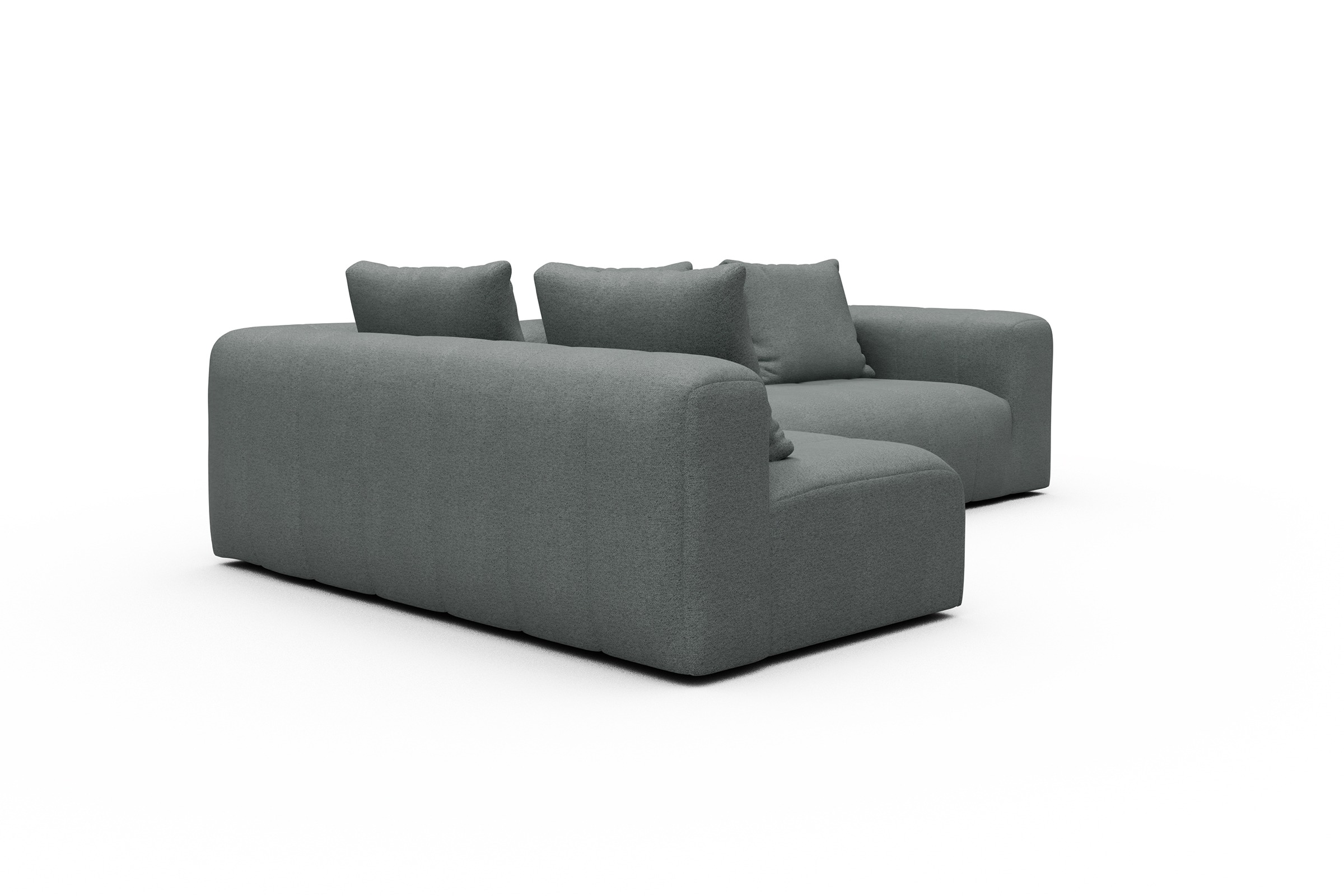 Ecksofa Hugo 2x 2,5-Sitzer Armlehne rechts Denari-Soft-Grey