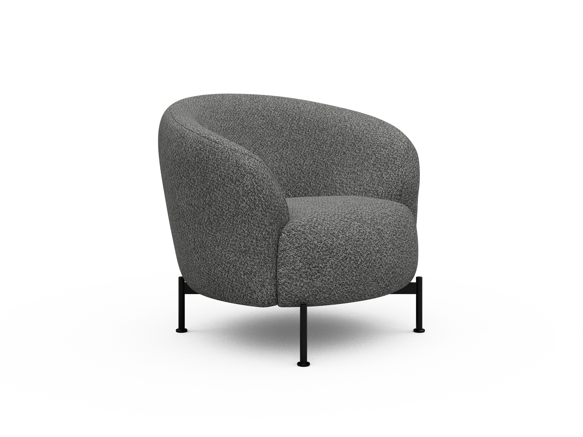 Sessel Ronda X-Metallgestell Schwarz Boucle Vanora 868-Warm-Grey