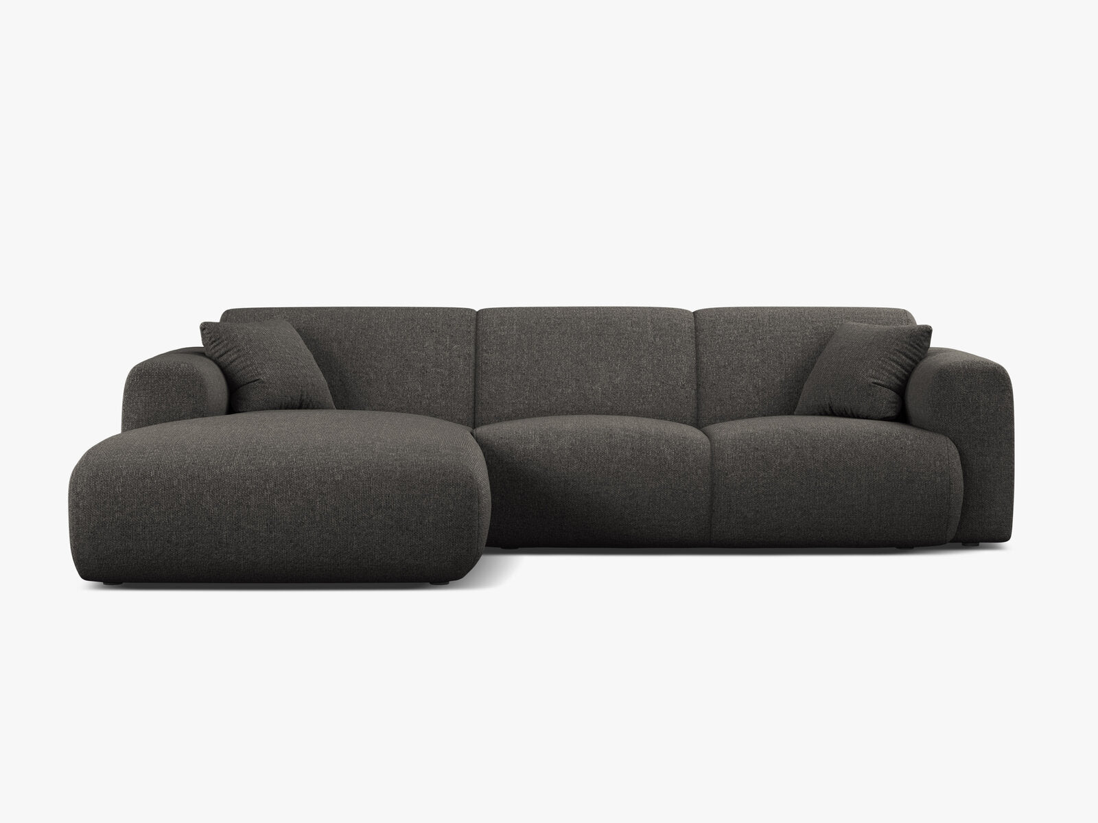 Micadoni Ecksofa Molino 4-Sitzer Links Chenille Eden Dunkelgrau