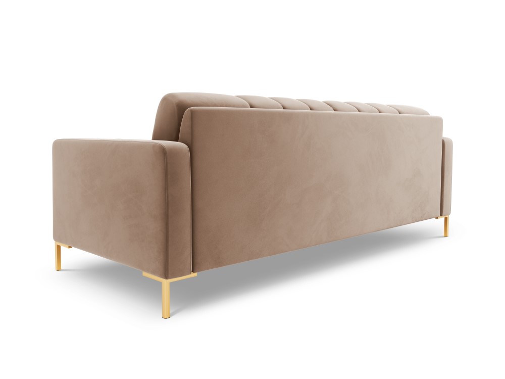 Cosmopolitan Design Sofa Bali 3-Sitzer Samt Bluvel Beige Beine Gold