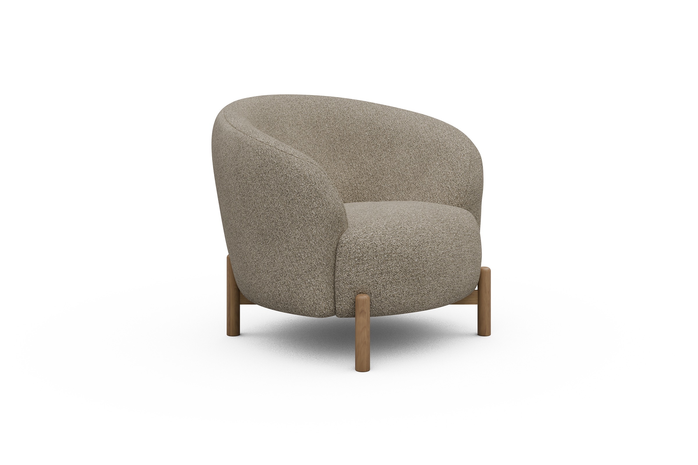 Sessel Ronda Holzbeine Eiche Natur Boucle-Belge