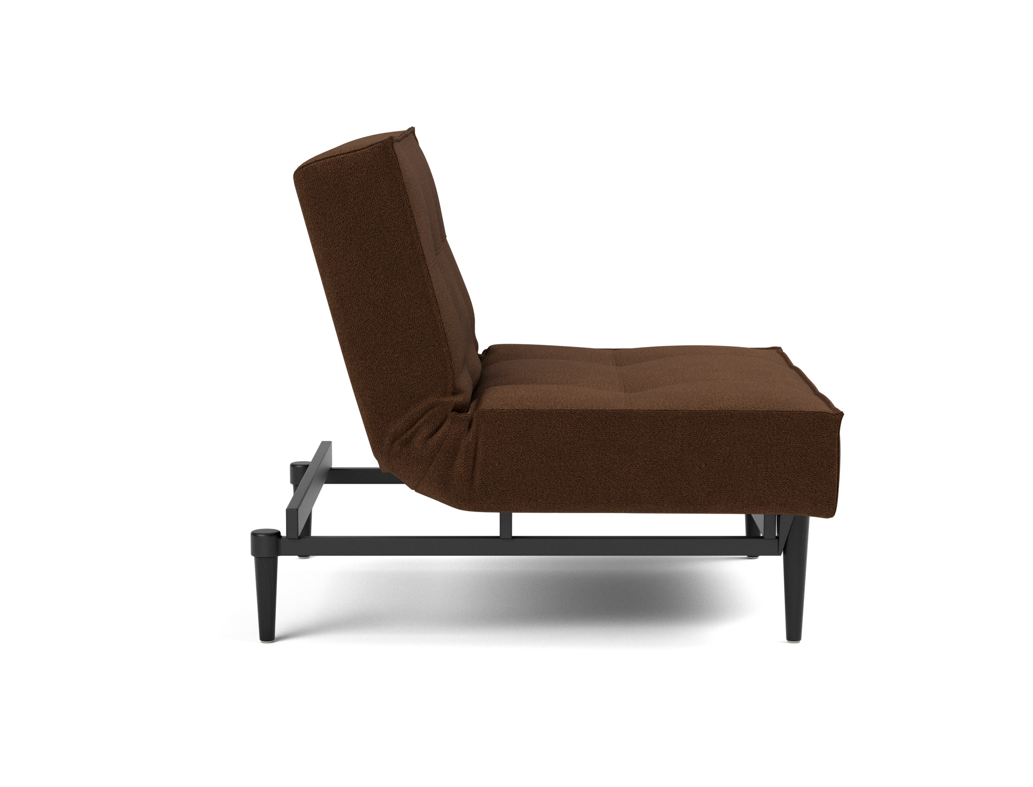 Sessel Splitback Strukturierter Stoff Taura 359-Cappuccino Beine Styletto Eiche schwarz