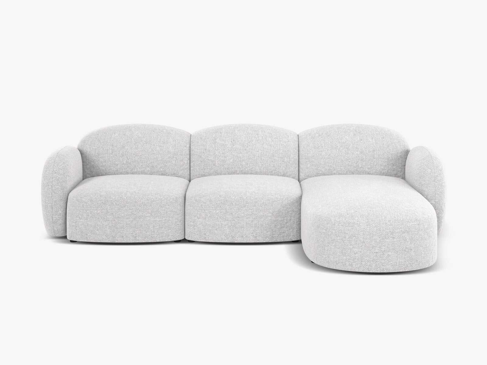 Micadoni Ecksofa Blair 4-Sitzer Rechts Chenille Eden Silber