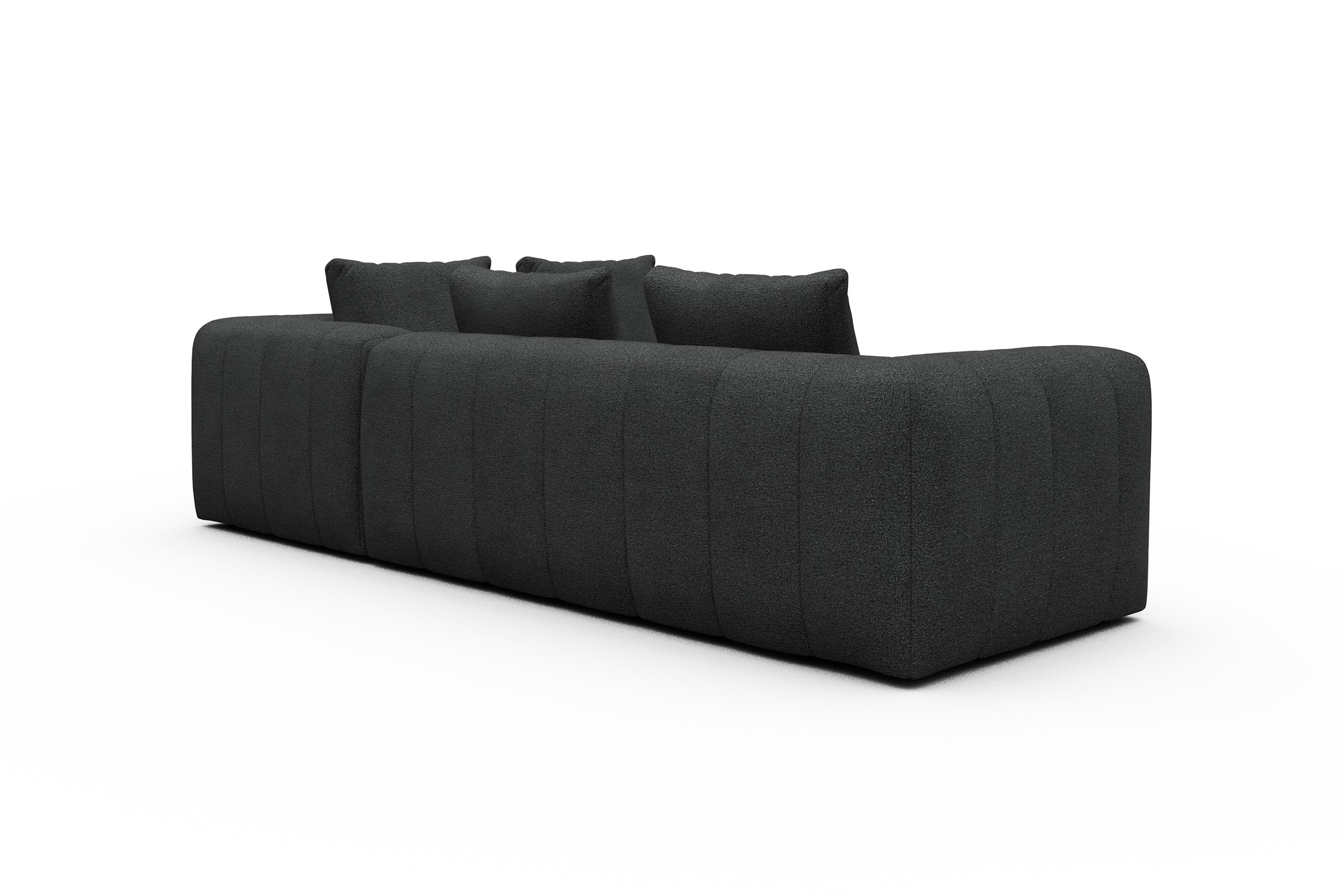 Ecksofa Hugo 2x 2,5-Sitzer Armlehne links Boucle-Charcoal