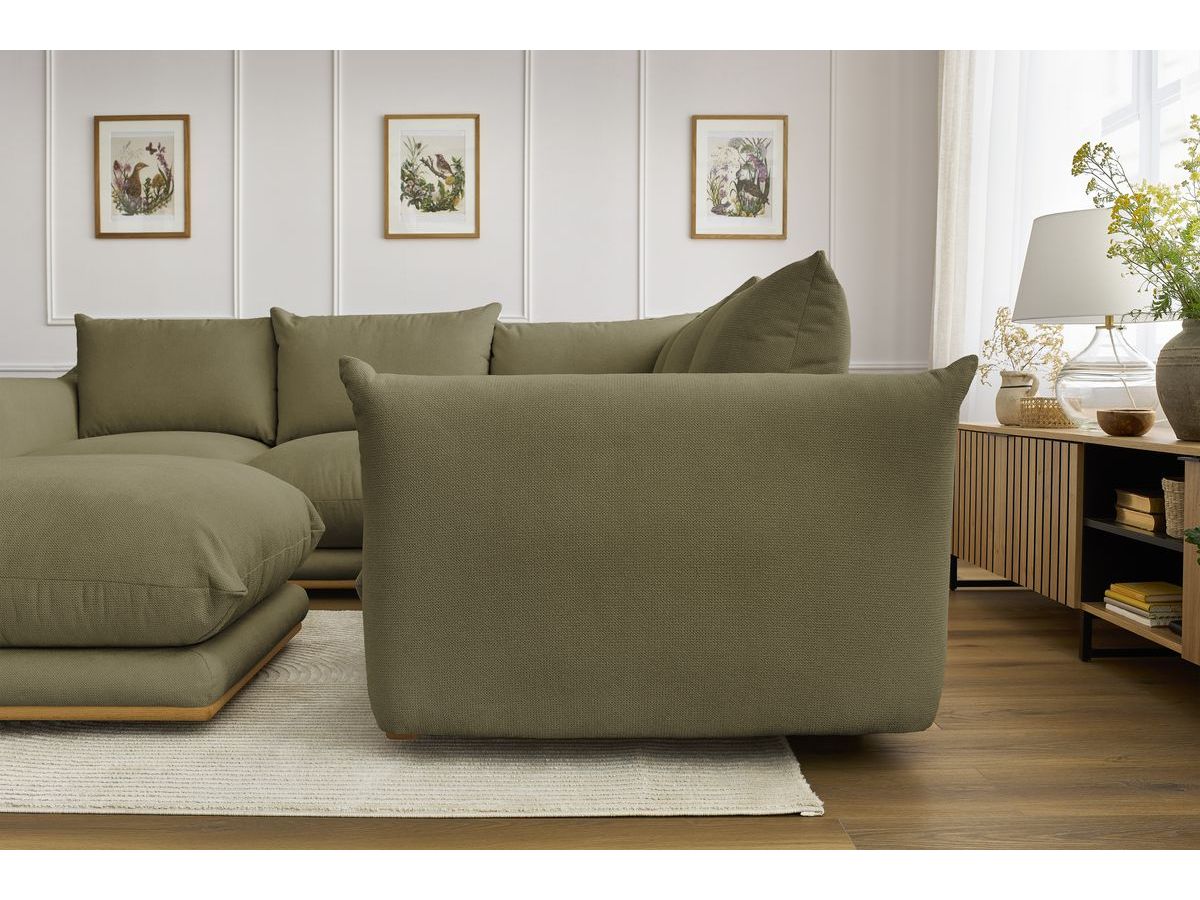 Bobochic Ernest Ecksofa mit Pouf Stoff Grün