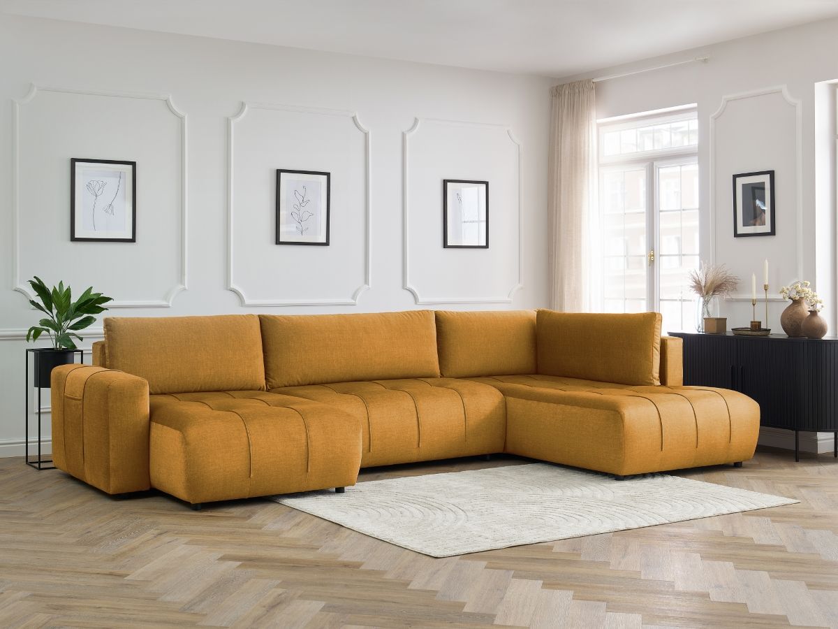 Bobochic Arsene Wohnlandschaft Samt Gelb Ecke links