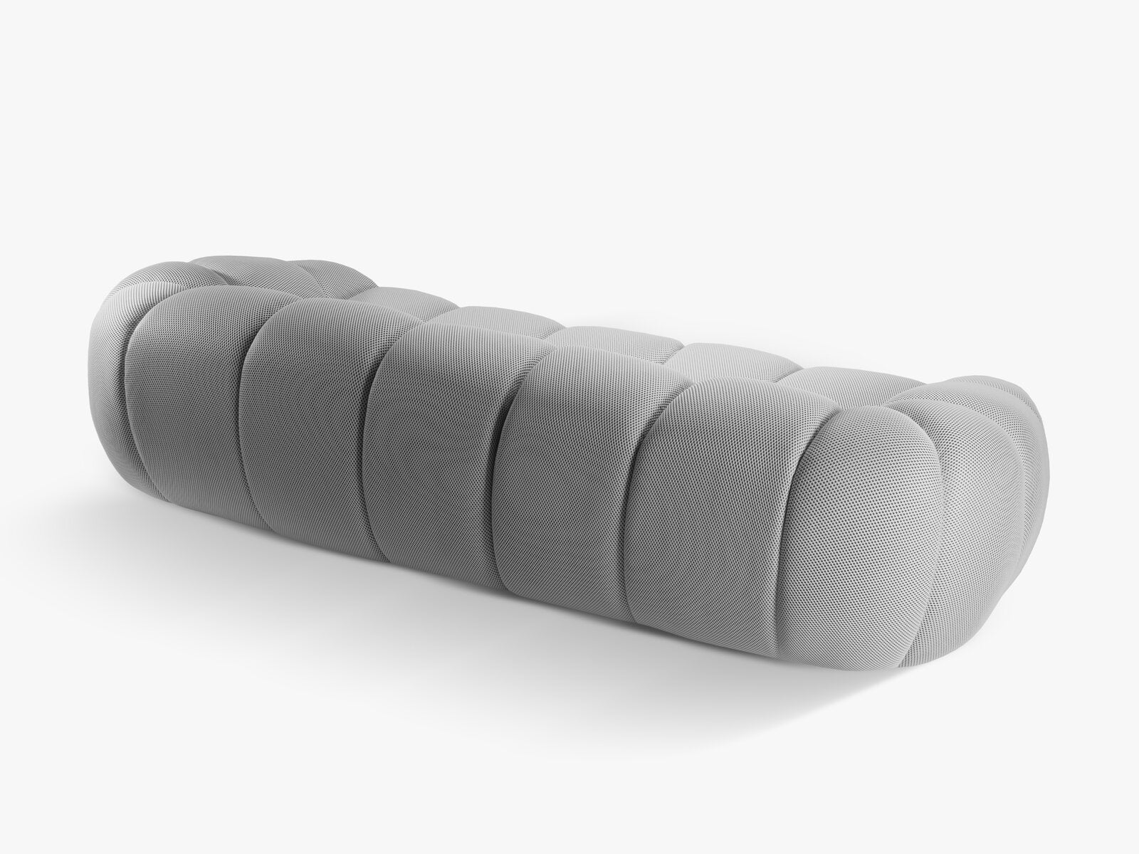 Micadoni Sofa Diana 4-Sitzer 3D-Stoff Silber