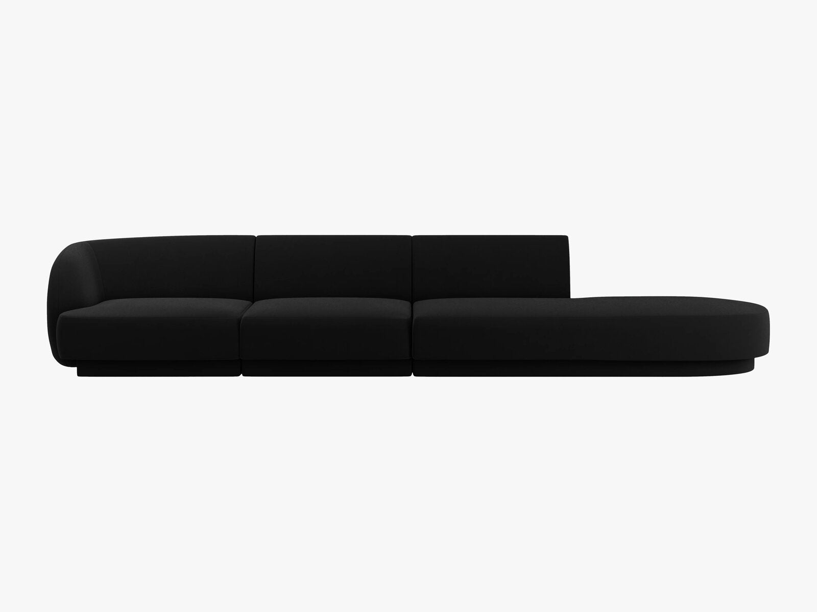 Micadoni Sofa Miley 4-Sitzer Rechts Samt Bluvel Schwarz