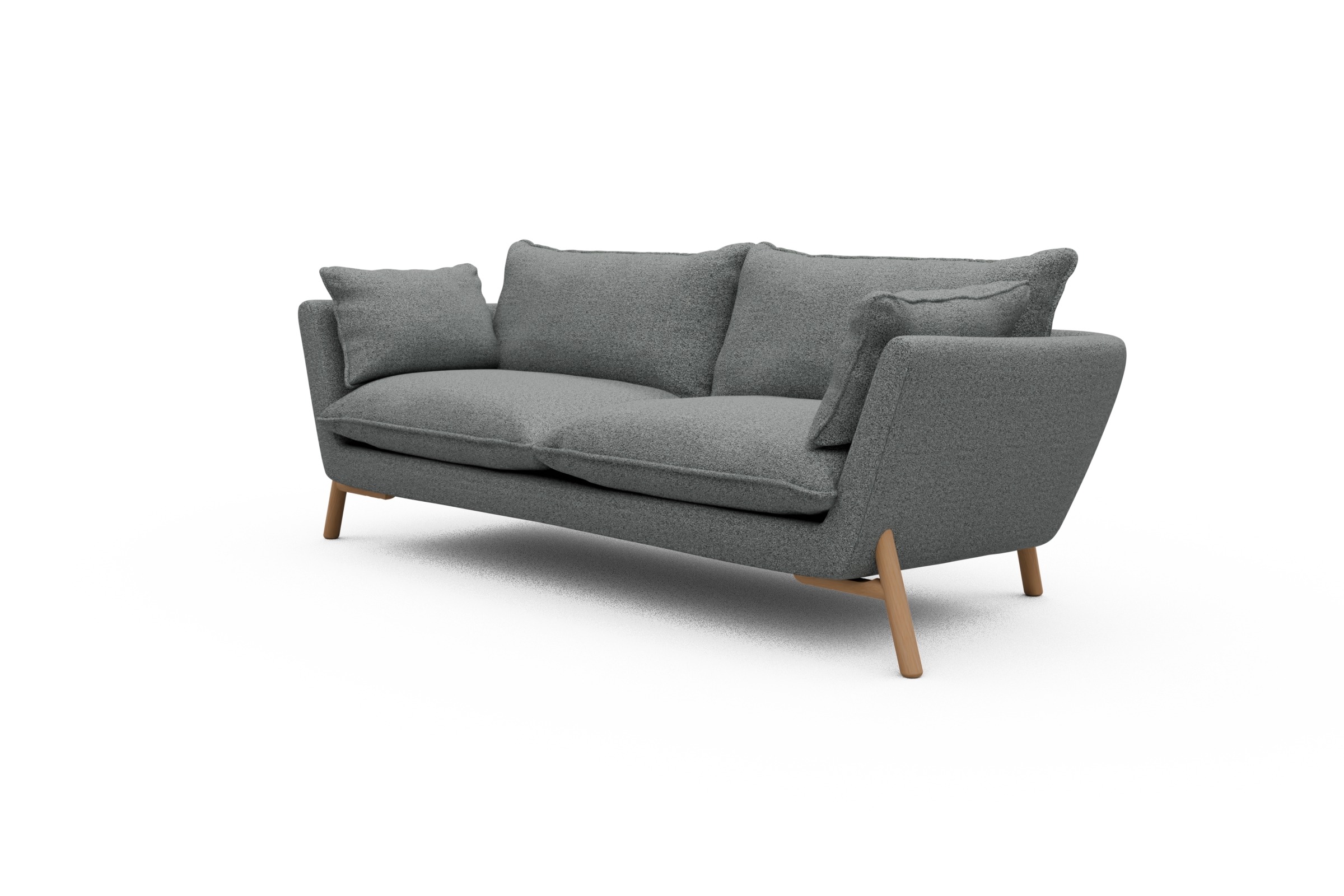 Sofa Emil PREMIUM 3-Sitzer Beinfarbe Eiche Natur Aivi-Gravet-Grey