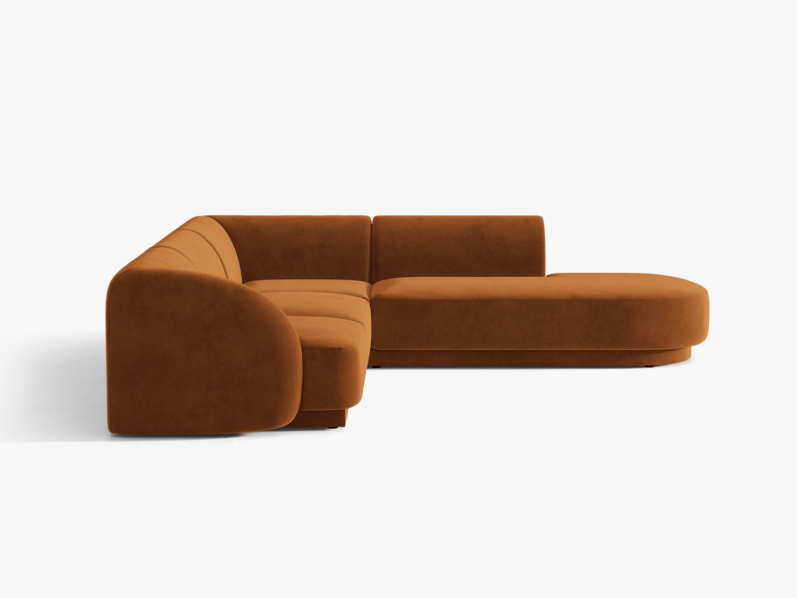Micadoni Ecksofa Miley 6-Sitzer Rechts Samt Bluvel Terrakotta