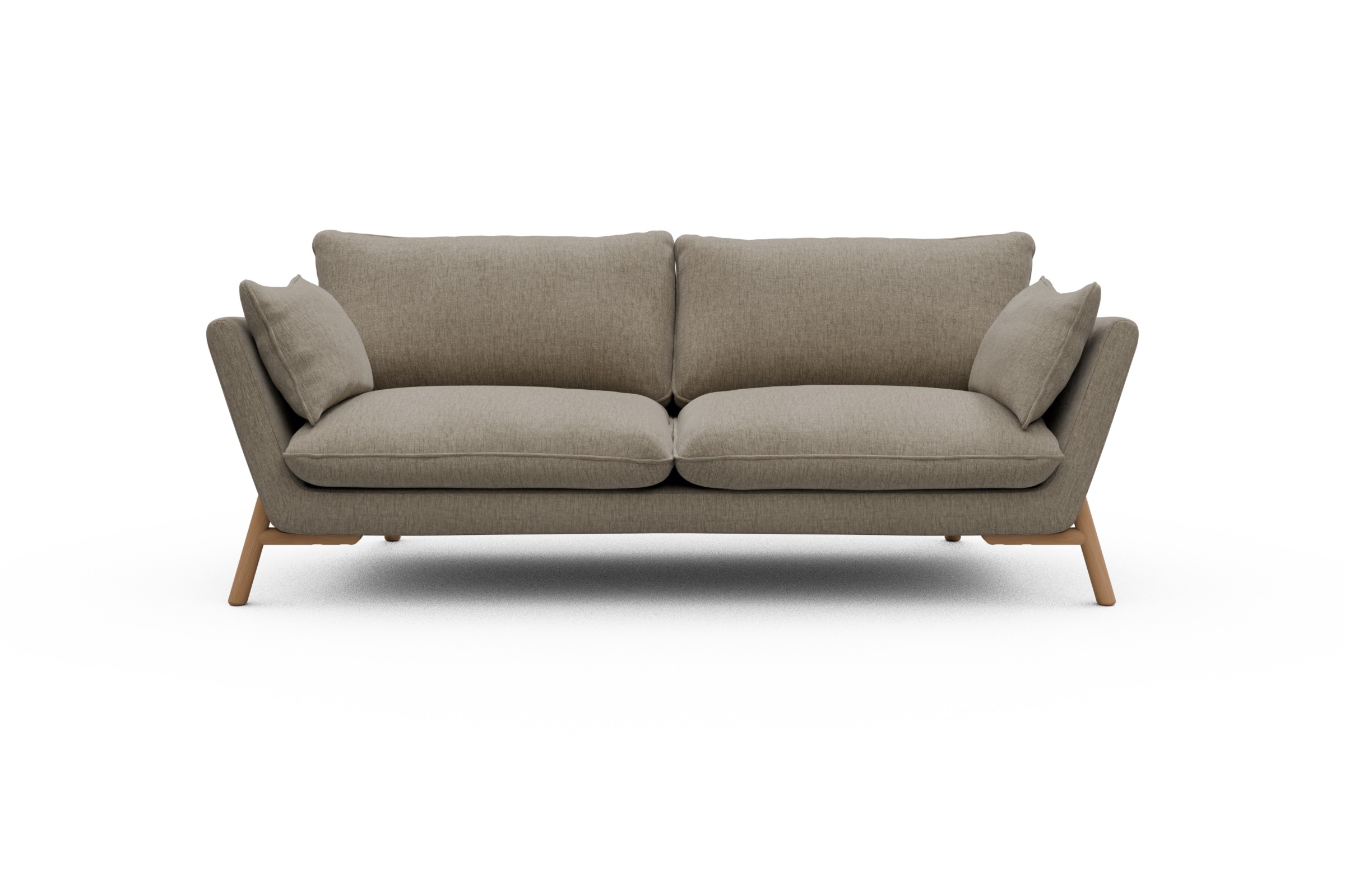 Skandi Home Sofa Emil 3-Sitzer Beinfarbe Eiche Natur Smooth-Beige moebelfaktor