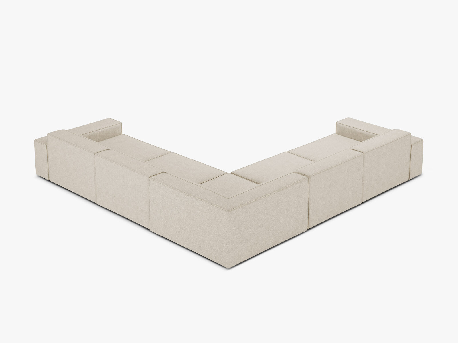 Micadoni Symmetrisches Ecksofa Jodie 6-Sitzer Boucle Baloo Beige