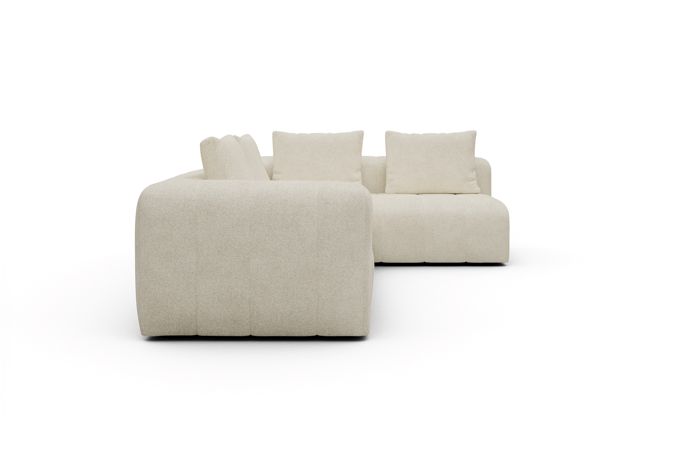 Ecksofa Hugo 2x 2,5-Sitzer Armlehne links Boucle-Off-White