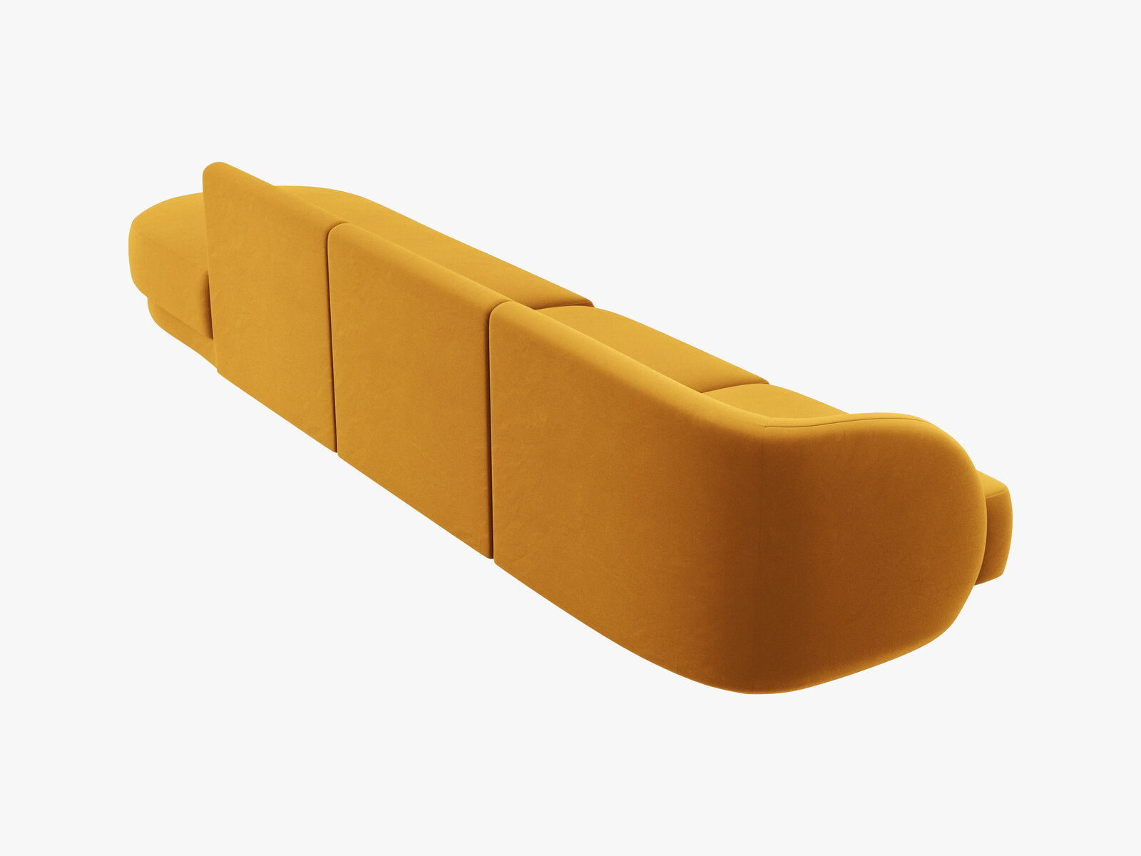 Micadoni Sofa Miley 4-Sitzer Rechts Samt Bluvel Gelb