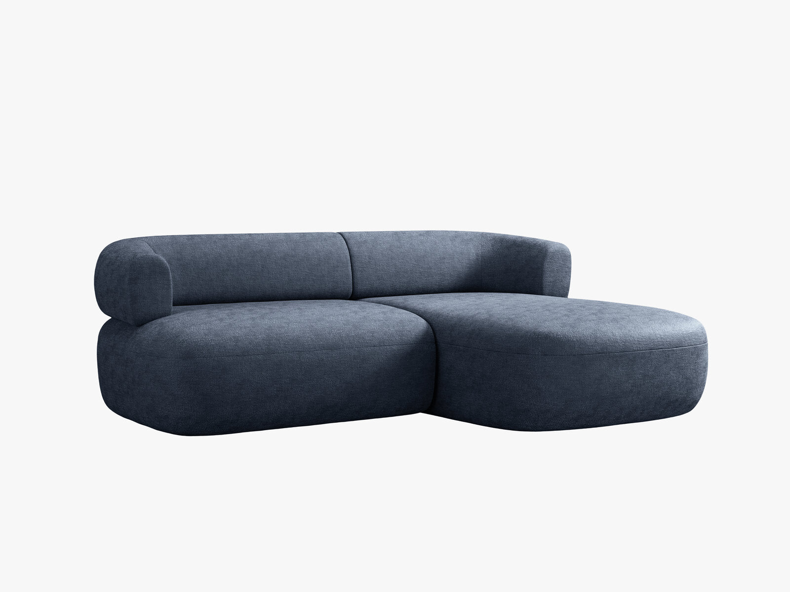 Micadoni 5-Sitzer Ecksofa Jenny Kleine Version Rechts Chenille Perfect Harmony Dunkelblau