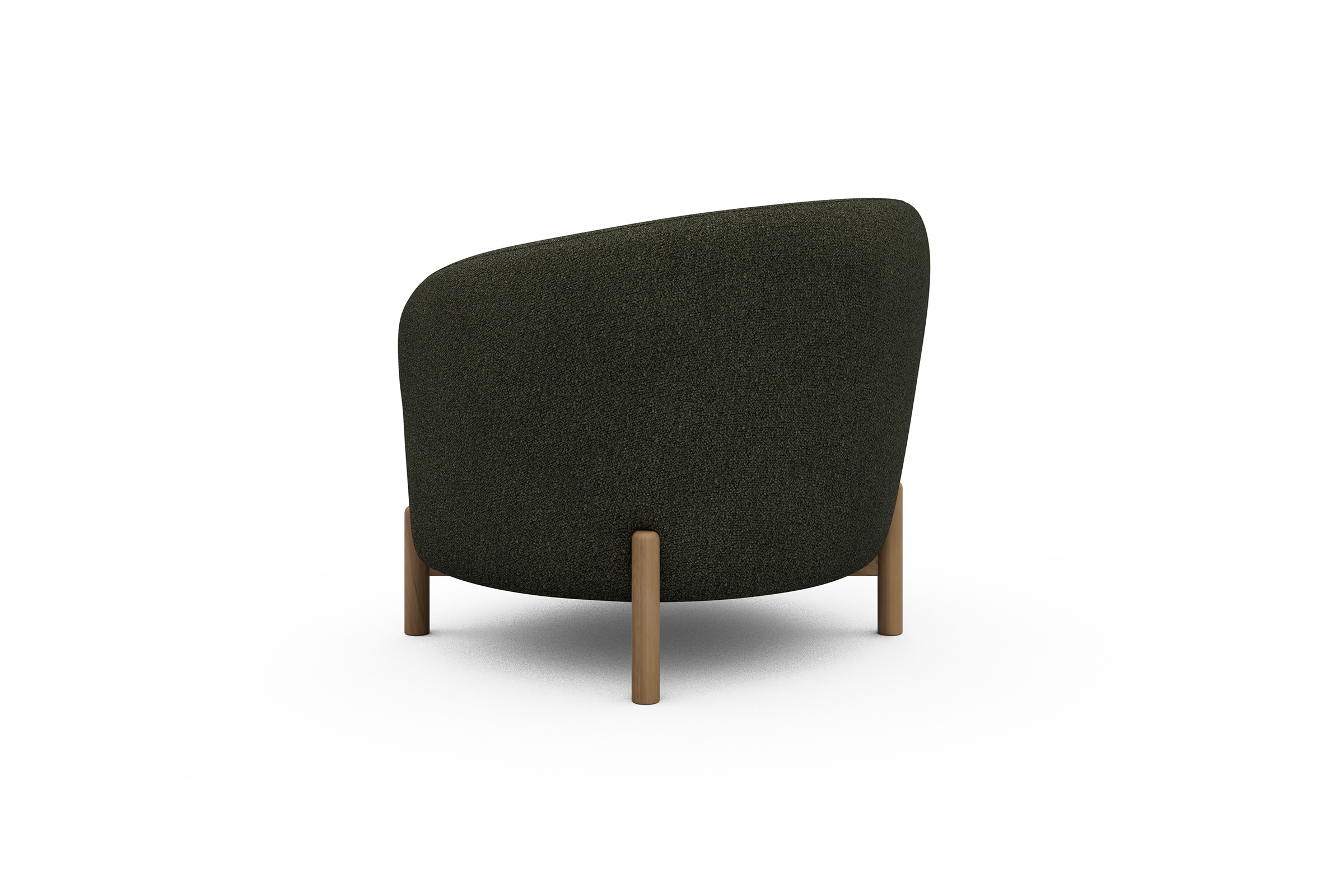 Sessel Ronda Holzbeine Eiche Natur Boucle-Forest-Green