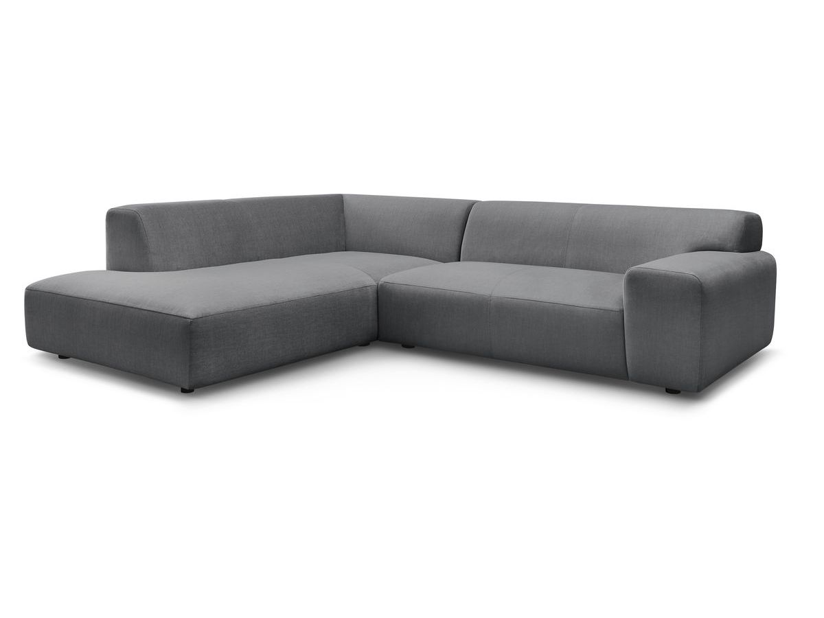 Bobochic Lavena Ecksofa 272 × 220 cm Samt Dunkelgrau Ecke links