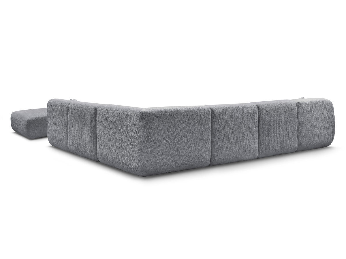 Bobochic Anda Wohnlandschaft mit Pouf 373 × 289 cm Chenille Grau Ecke rechts