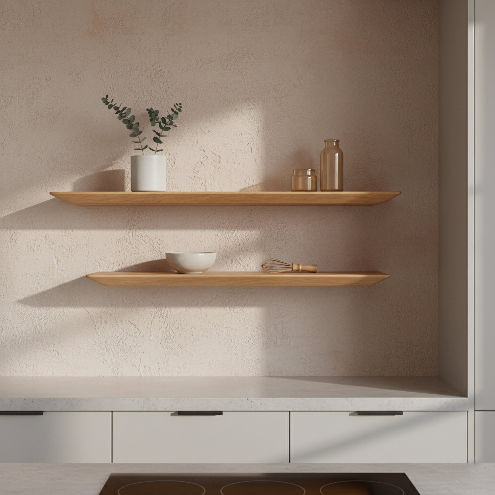 Raw Materials Craftsman Teakholz-Wandregal 90cm