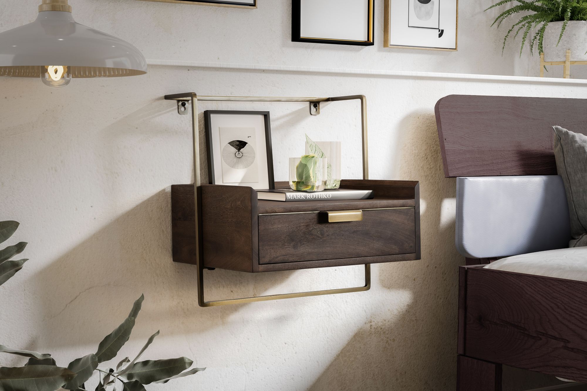 Nachttisch Bjorli Massivholz Braun 44 × 35 × 45 cm