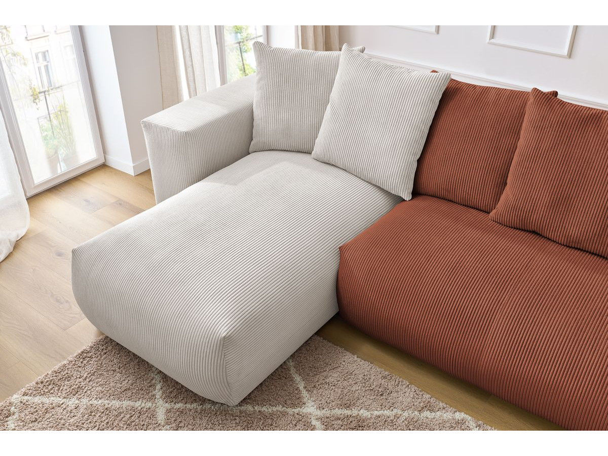 Bobochic Voltaire Wohnlandschaft 356 × 214 cm Cordsamt Mehrfarbig Ecke links