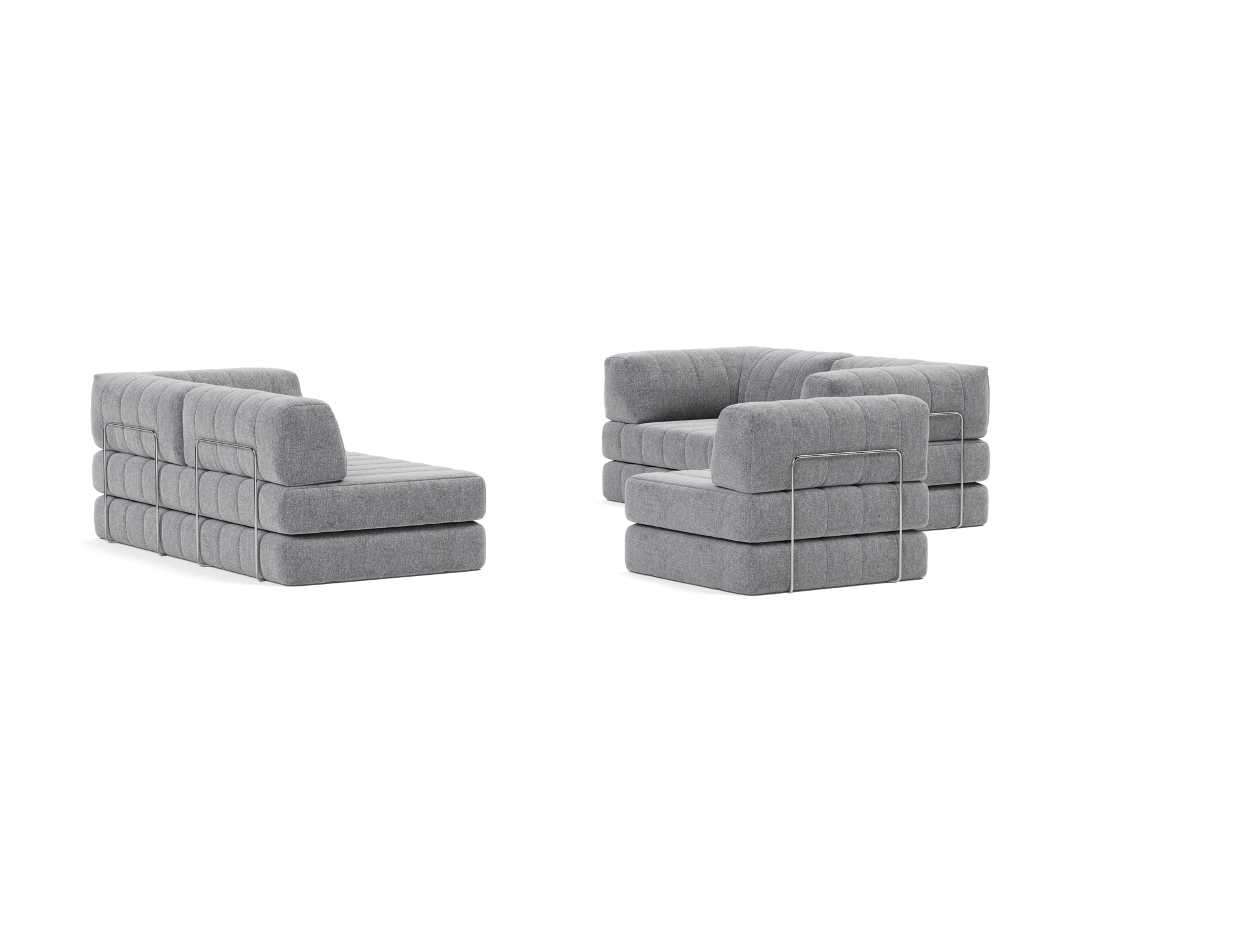 Eck-Schlafsofa CozyPad mit Armlehnen Strukturierter Stoff Twist 565-Granite