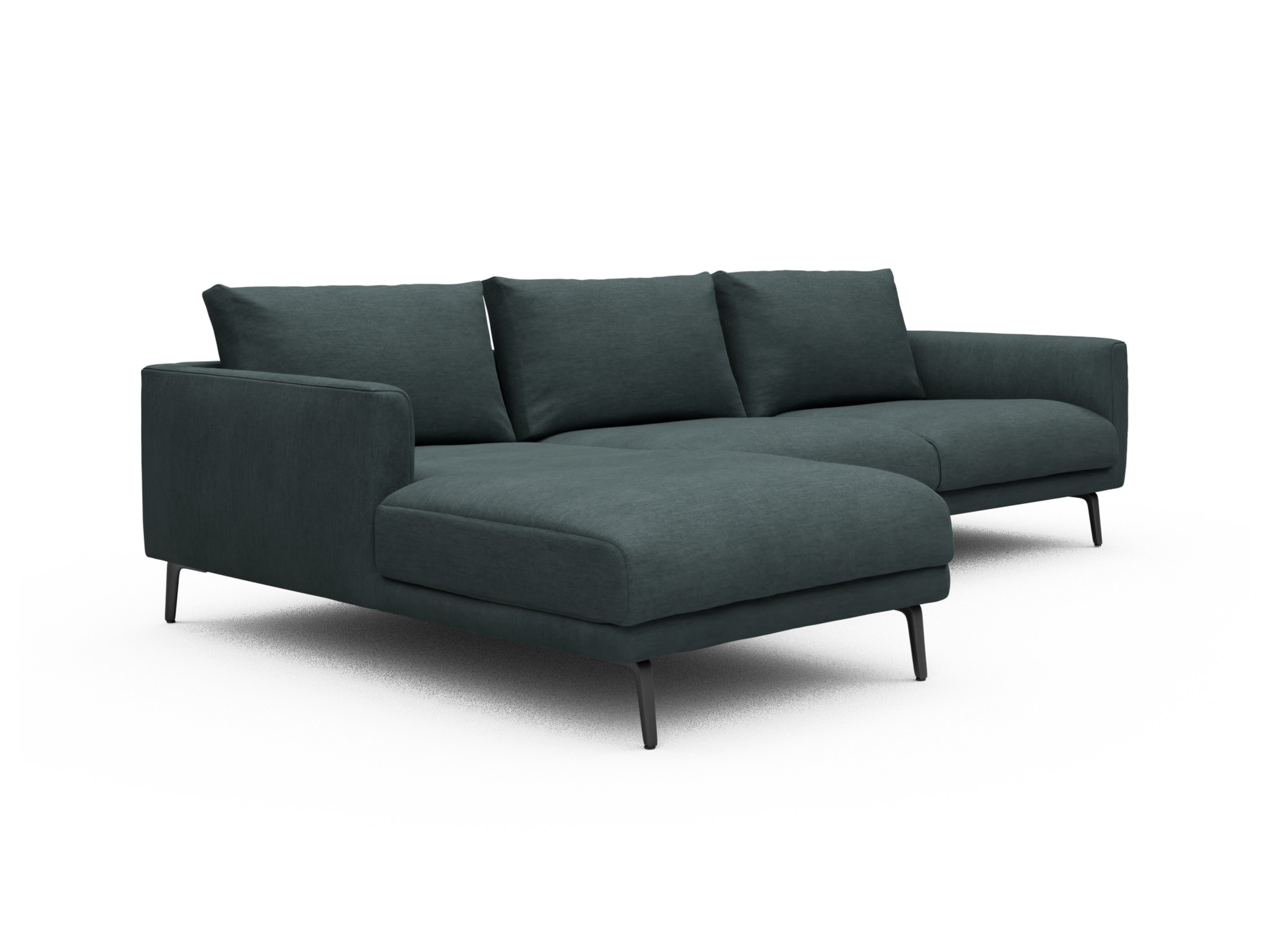 Skandi Home Ecksofa Karl Chaiselongue links mit 2,5-Sitzer Vivus-Blue moebelfaktor