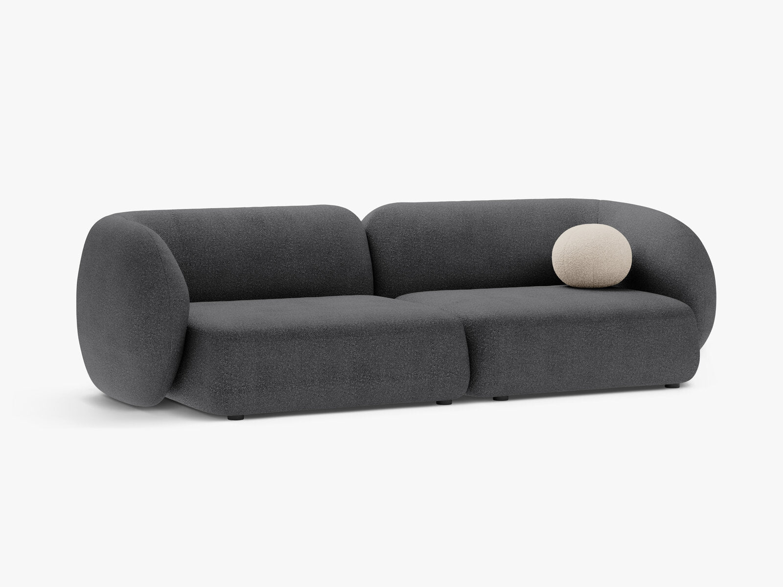 Micadoni Sofa Kate 4-Sitzer Boucle Dunkelgrau