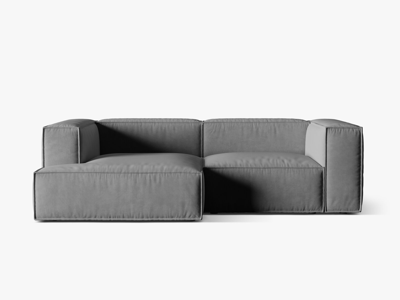 Micadoni Ecksofa Nuria 3-Sitzer Links Samt Grau