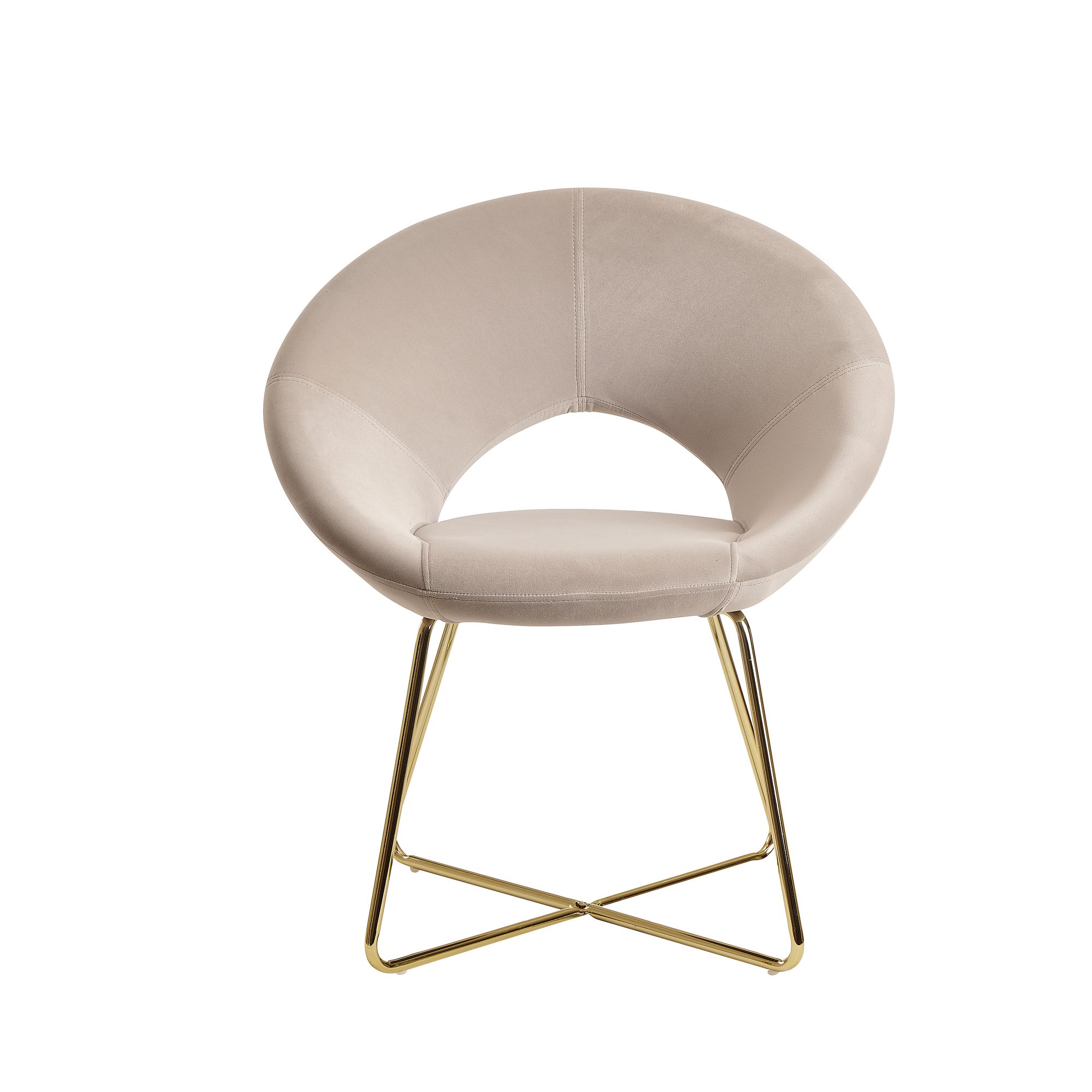 Esszimmerstuhl Gasadalur Samt Beige 57 × 60 × 83 cm