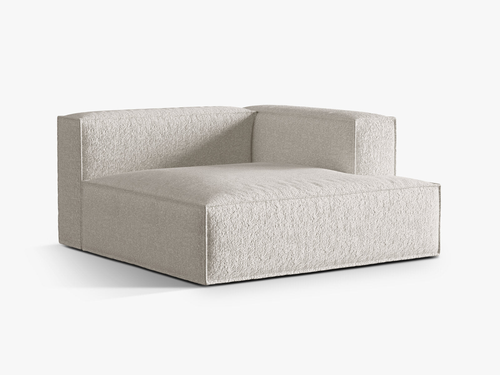 Micadoni Recamiere Nuria Groß 1-Sitzer Rechts Boucle Grau Beige Melange