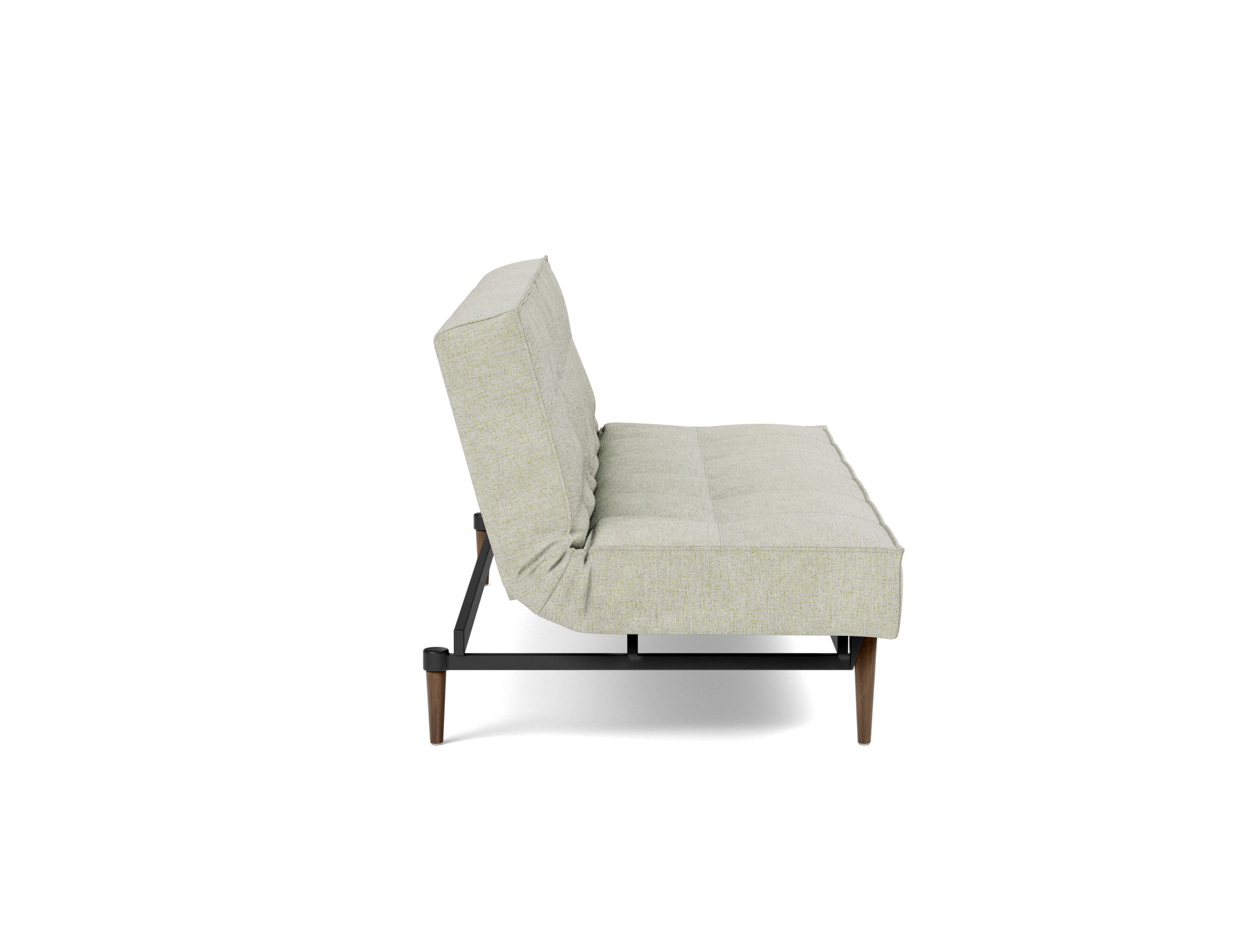 Schlafsofa Splitback Flachgewebe Avella 280-Sand Beine Styletto Eiche dunkel