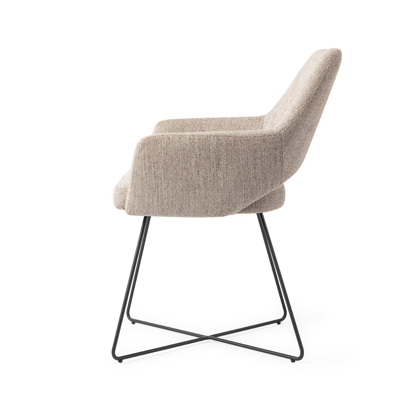 Jesper Home Esszimmerstuhl Yanai Biscuit-Beach Cross Schwarz