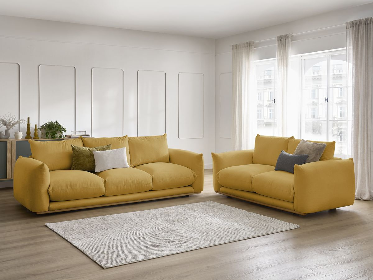Bobochic Ernest Sofa 5-Sitzer Stoff Gelb