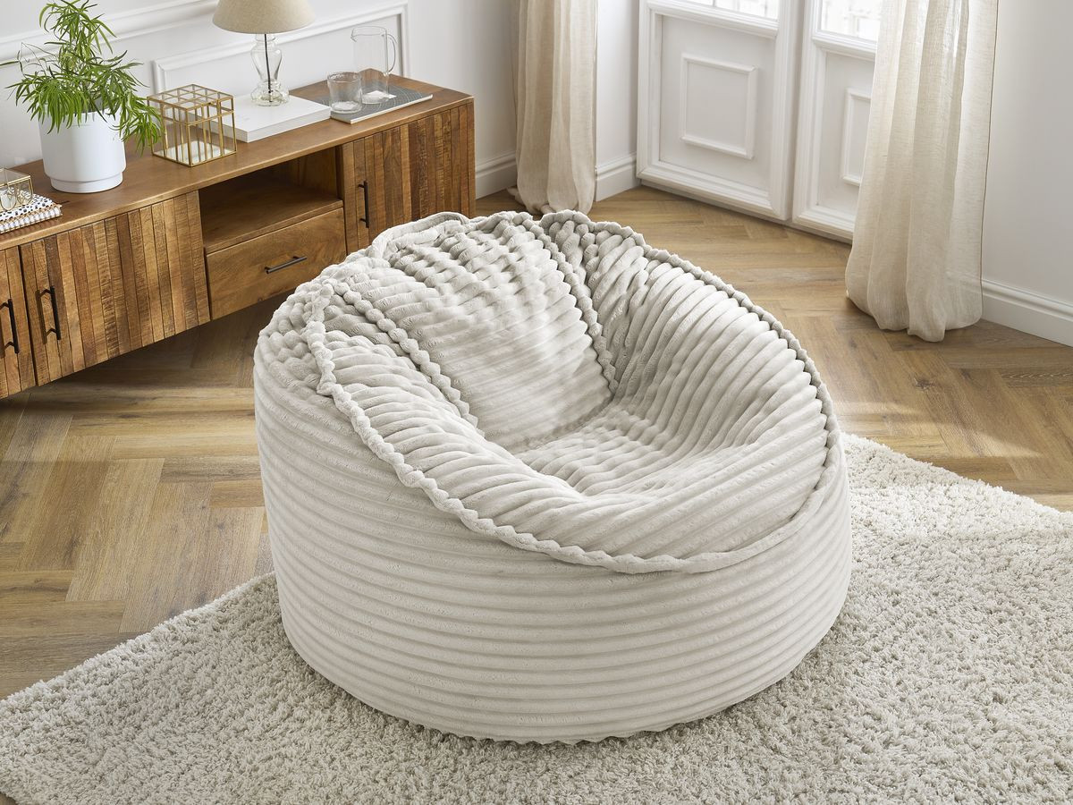 Bobochic Socrate Pouf Breitcord weich Beige
