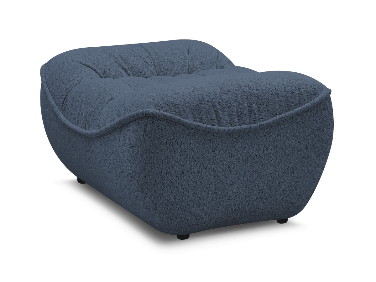 Bobochic Serena Pouf Melange-Stoff Blau