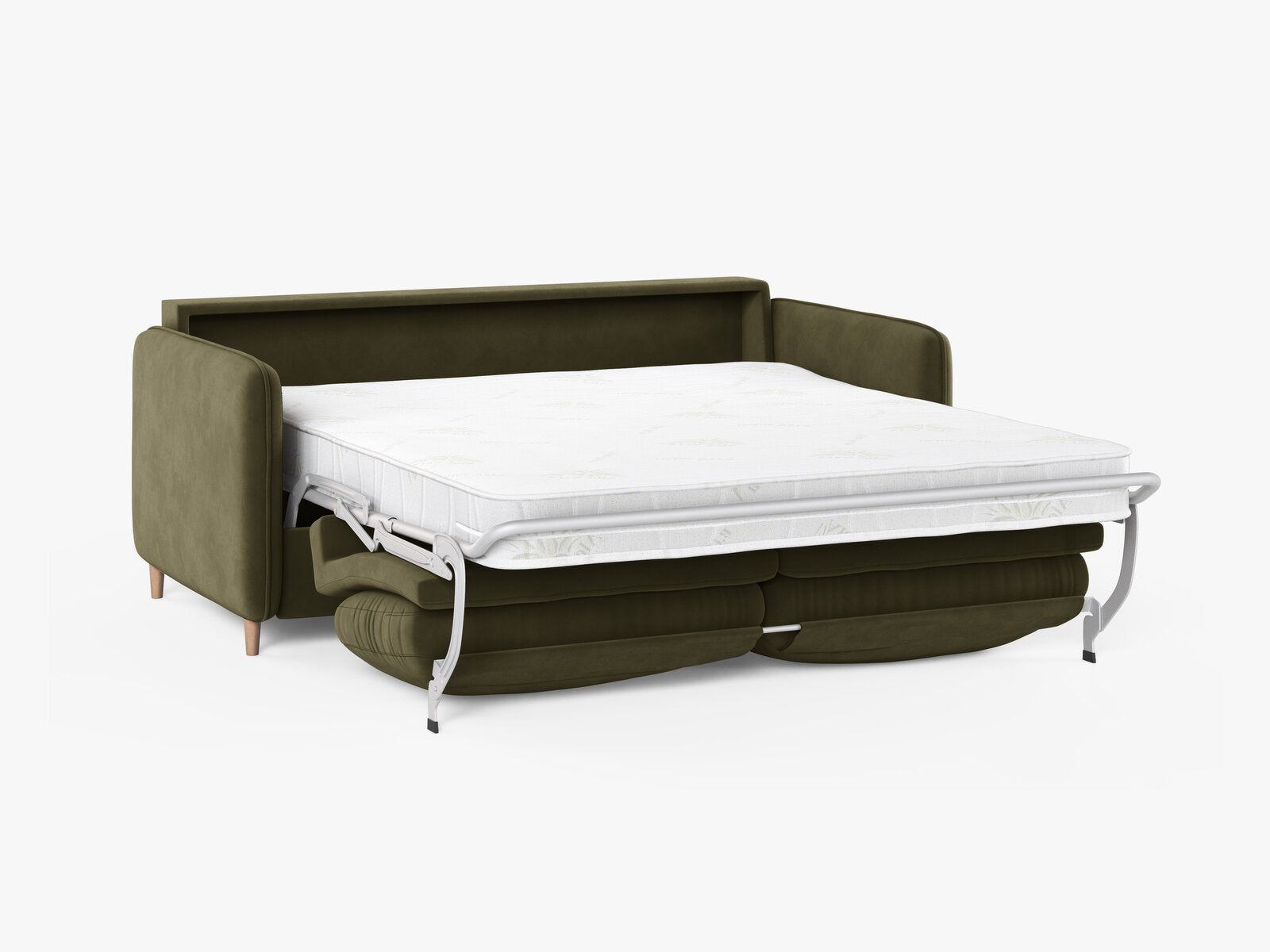 Micadoni Sofa mit Schlaffunktion Simo 3-Sitzer Samt Salvador Grün